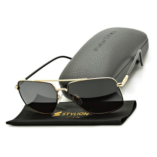 Męskie okulary przeciwsłoneczne pilotki z polaryzacją i filtrem UV400 POL-119 PolarZone ze sklepu Stylion w kategorii Okulary przeciwsłoneczne męskie - zdjęcie 185964749