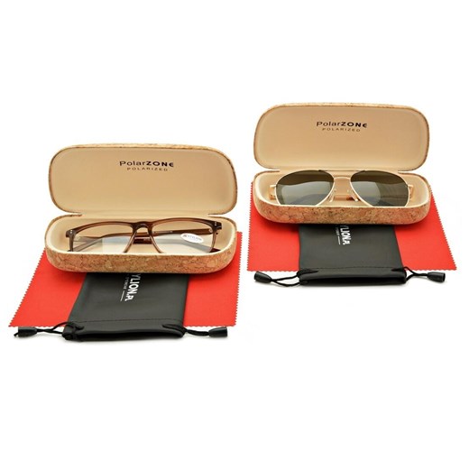 ZESTAW 6 PRODUKTÓW - 2x Etui na okulary korkowe + 2x Ściereczka z mikrofibry + 2x Pokrowiec ze sklepu Stylion w kategorii Etui - zdjęcie 185964809
