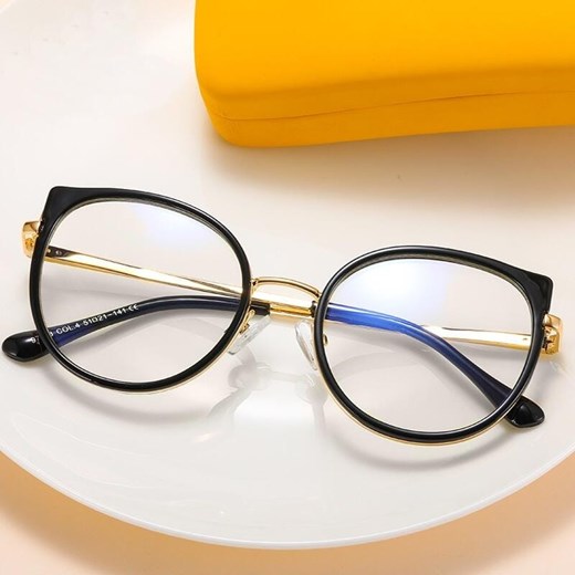 Damskie okulary zerówki do komputera BLUE LIGHT z flexami 25127 ze sklepu Stylion w kategorii Okulary zerówki damskie - zdjęcie 185964837