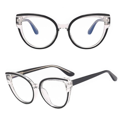 Damskie kocie okulary zerówki do komputera BLUE LIGHT na teleskopach 25128 Czarny/Transparentny ze sklepu Stylion w kategorii Okulary zerówki damskie - zdjęcie 185964845