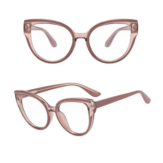 Damskie kocie okulary zerówki do komputera BLUE LIGHT na teleskopach 25128B Brudny Róż ze sklepu Stylion w kategorii Okulary zerówki damskie - zdjęcie 185964847