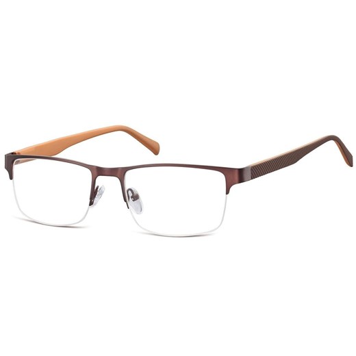 Żyłkowe oprawki korekcyjne zerówki okulary 601B brązowe Sunoptic Stylion
