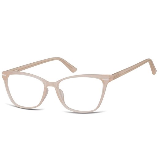 Damskie okulary optyczne zerówki kocie oczy Sunoptic CP118F mleczny beżowy ze sklepu Stylion w kategorii Oprawki do okularów damskie - zdjęcie 185964985