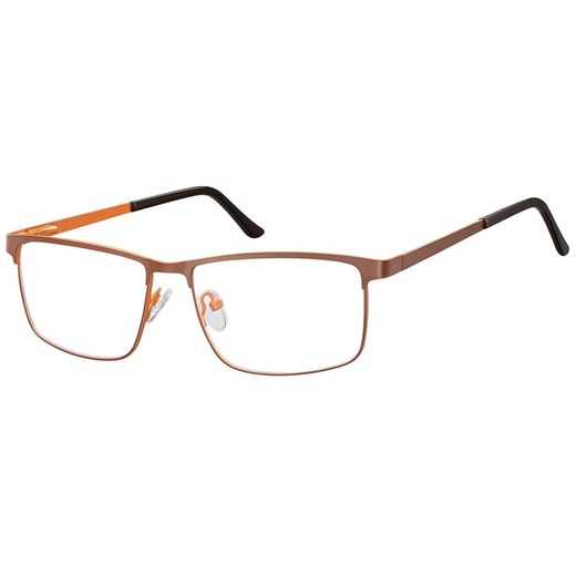 Okulary zerówki korekcyjne Nerd Prostokątne Flex 910E brązowo-pomarańczowe ze sklepu Stylion w kategorii Okulary korekcyjne męskie - zdjęcie 185964989