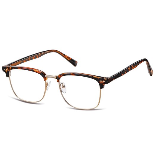 Oprawki korekcyjne zerówki okulary półramki 886E panterkowo-złote ze sklepu Stylion w kategorii Okulary korekcyjne damskie - zdjęcie 185964997