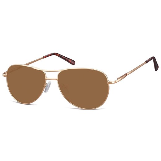 Okulary Pilotki Przeciwsłoneczne Flex SUNOPTIC SB-699B złoto-brązowe ze sklepu Stylion w kategorii Okulary przeciwsłoneczne damskie - zdjęcie 185965037