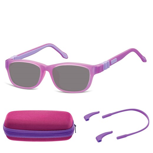 Elastyczne dziecięce okulary przeciwsłoneczne prostokątne + gumka Sunoptic SK5 fioletowe ze sklepu Stylion w kategorii Okulary przeciwsłoneczne dziecięce - zdjęcie 185965205