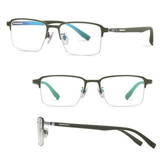 Ultralekkie tytanowe okulary zerówki z filtrem Blue Light do komputera Zielone TN825C ze sklepu Stylion w kategorii Okulary zerówki damskie - zdjęcie 185965246