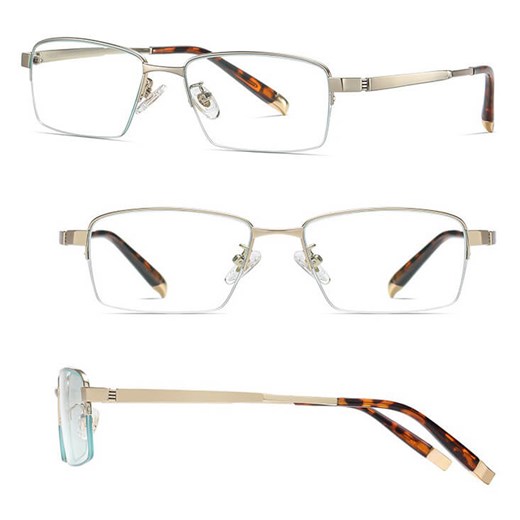 Ultralekkie tytanowe okulary zerówki z filtrem Blue Light do komputera Złote TN828B ze sklepu Stylion w kategorii Okulary zerówki damskie - zdjęcie 185965255