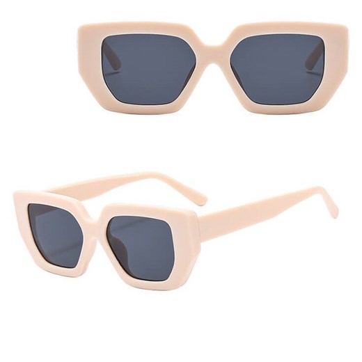 Okulary przeciwsłoneczne z filtrem UV400 STL23C kremowe + akcesoria ze sklepu Stylion w kategorii Okulary przeciwsłoneczne damskie - zdjęcie 185965295