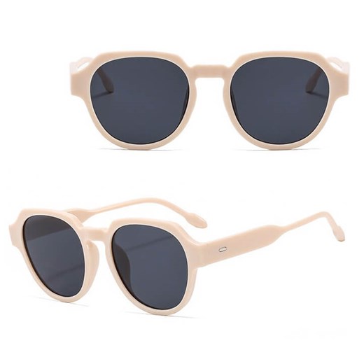 Okulary przeciwsłoneczne z filtrem UV400 STL28C kremowe + akcesoria ze sklepu Stylion w kategorii Okulary przeciwsłoneczne damskie - zdjęcie 185965305