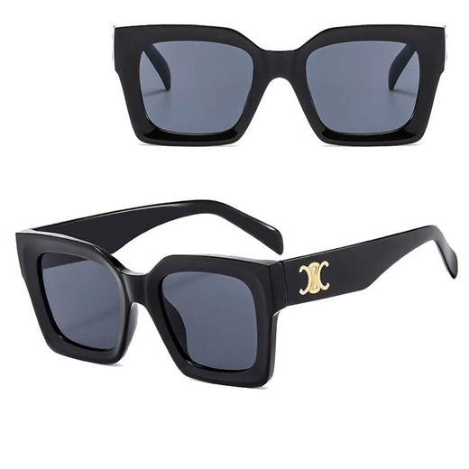 Okulary przeciwsłoneczne z filtrem UV400 STL24 czarne + akcesoria ze sklepu Stylion w kategorii Okulary przeciwsłoneczne damskie - zdjęcie 185965309