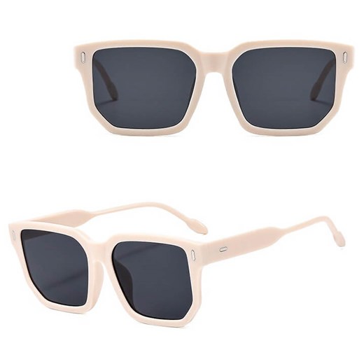 Okulary przeciwsłoneczne z filtrem UV400 STL43B kremowe + akcesoria ze sklepu Stylion w kategorii Okulary przeciwsłoneczne damskie - zdjęcie 185965329