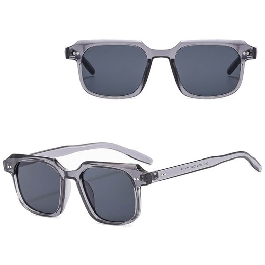 Okulary przeciwsłoneczne z filtrem UV400 STL22A szare transparentne + akcesoria ze sklepu Stylion w kategorii Okulary przeciwsłoneczne męskie - zdjęcie 185965378