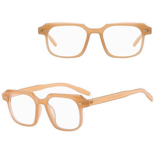 Okulary Nerdy zerówki do komputera z filtrem BLUE LIGHT STL22F beżowe + akcesoria ze sklepu Stylion w kategorii Oprawki do okularów damskie - zdjęcie 185965389