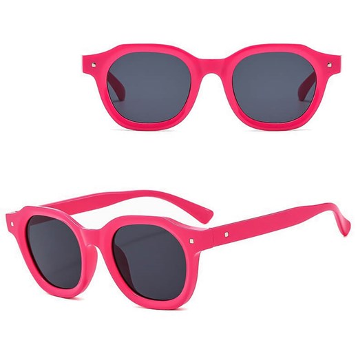 Okulary Owalne przeciwsłoneczne z filtrem UV400 STL45A różowe + akcesoria ze sklepu Stylion w kategorii Okulary przeciwsłoneczne damskie - zdjęcie 185965408