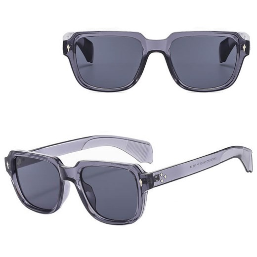 Okulary przeciwsłoneczne z filtrem UV400 STL27A szare transparentne + akcesoria ze sklepu Stylion w kategorii Okulary przeciwsłoneczne damskie - zdjęcie 185965418