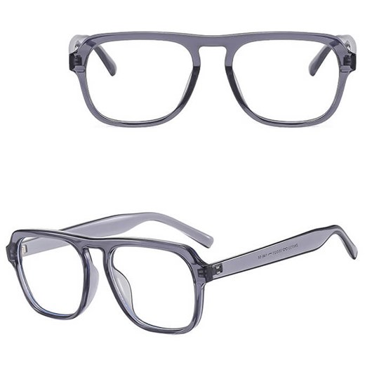 Okulary zerówki do komputera z filtrem BLUE LIGHT pilotki STL38D szare transparentne + akcesoria ze sklepu Stylion w kategorii Okulary zerówki damskie - zdjęcie 185965435