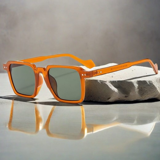 Okulary przeciwsłoneczne z filtrem UV400 STL37D karmelowe + akcesoria ze sklepu Stylion w kategorii Okulary przeciwsłoneczne męskie - zdjęcie 185965445