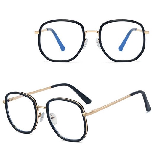 Damskie owalne okulary zerówki do komputera BLUE LIGHT na teleskopach 25155 Czarny/Złoty ze sklepu Stylion w kategorii Okulary zerówki damskie - zdjęcie 185965459