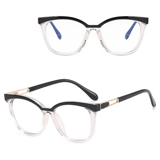 Damskie kocie oczy okulary zerówki do komputera BLUE LIGHT 25144E Czarny transparentny ze sklepu Stylion w kategorii Okulary zerówki damskie - zdjęcie 185965515