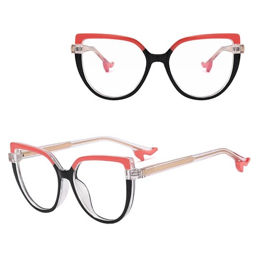 Damskie Okulary NA OBCASIE zerówki do komputera kocie BLUE LIGHT 25159G Różowe/Panterkowe ze sklepu Stylion w kategorii Okulary zerówki damskie - zdjęcie 185965539