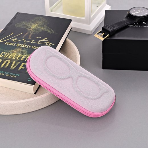 Etui na okulary na zamek ET-120A różowe ze sklepu Stylion w kategorii Etui - zdjęcie 185965548