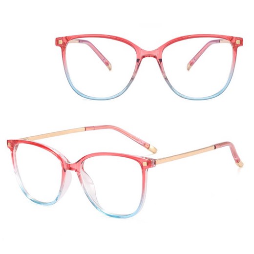 Okulary damskie kocie oczy zerówki do komputera BLUE LIGHT 25149F ze sklepu Stylion w kategorii Okulary zerówki damskie - zdjęcie 185965555