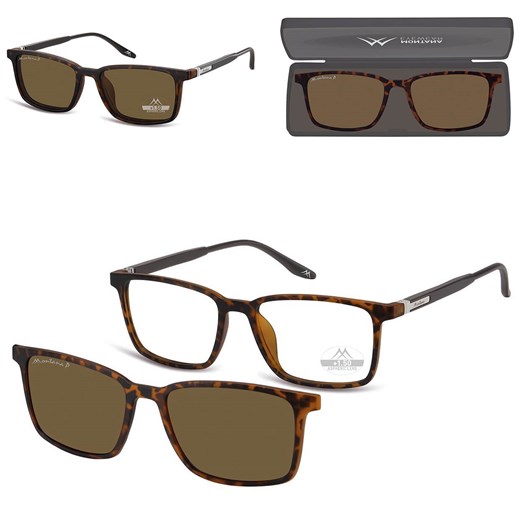 2w1 - Plusy +3.50 okulary do czytania + nakładka przeciwsłoneczna z polaryzacją CLIP-MRC-3A ze sklepu Stylion w kategorii Okulary korekcyjne damskie - zdjęcie 185965567