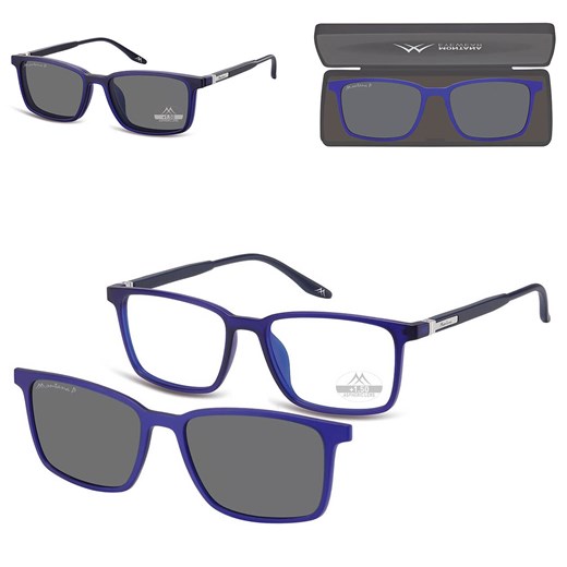 2w1 - Plusy +1.00 okulary do czytania + nakładka przeciwsłoneczna z polaryzacją CLIP-MRC-3B ze sklepu Stylion w kategorii Okulary korekcyjne damskie - zdjęcie 185965568