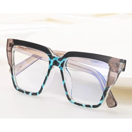 Okulary damskie kocie zerówki do komputera BLUE LIGHT 25143C Czarny/Niebieski/Szary ze sklepu Stylion w kategorii Okulary zerówki damskie - zdjęcie 185965587
