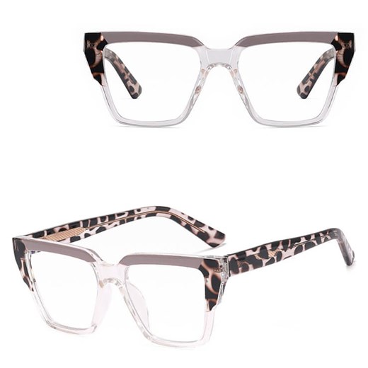 Okulary damskie kocie zerówki do komputera BLUE LIGHT 25143D Szary/Bezbarwny/Panterka ze sklepu Stylion w kategorii Okulary zerówki damskie - zdjęcie 185965589