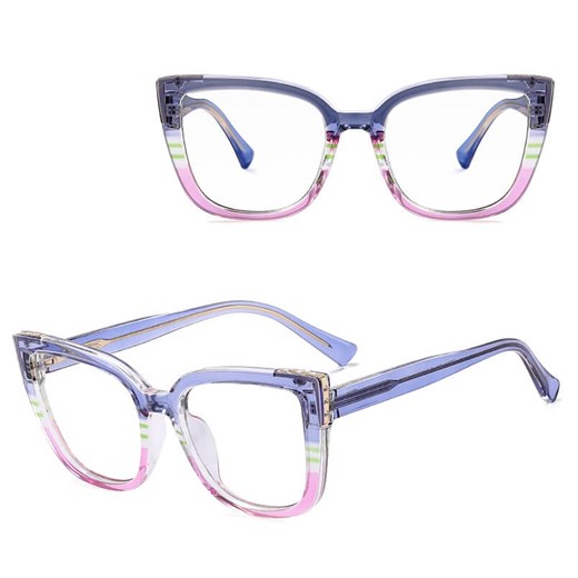 Damskie okulary kocie oczy zerówki do komputera BLUE LIGHT 25146C ze sklepu Stylion w kategorii Okulary zerówki damskie - zdjęcie 185965639