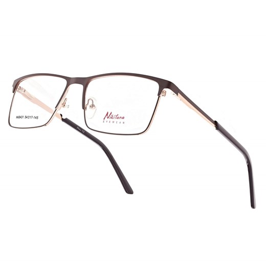 Oprawki okularowe prostokątne korekcyjne NIKITANA na teleskopach STNK4 Brązowy/Złoty ze sklepu Stylion w kategorii Oprawki do okularów męskich - zdjęcie 185965665