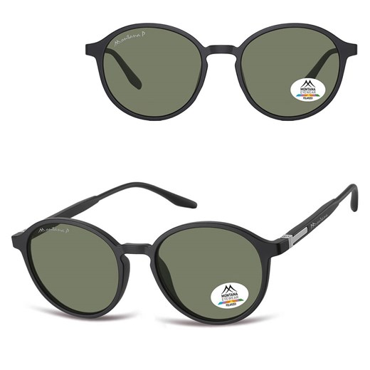 Czarne lenonki okulary przeciwsłoneczne z polaryzacją z flexami MP187B ze sklepu Stylion w kategorii Okulary przeciwsłoneczne damskie - zdjęcie 185965716