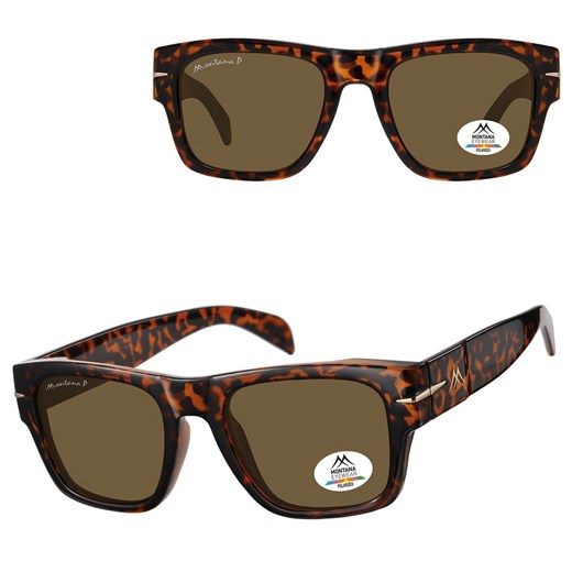 Panterkowe prostokątne okulary przeciwsłoneczne z polaryzacją MP189B ze sklepu Stylion w kategorii Okulary przeciwsłoneczne damskie - zdjęcie 185965726