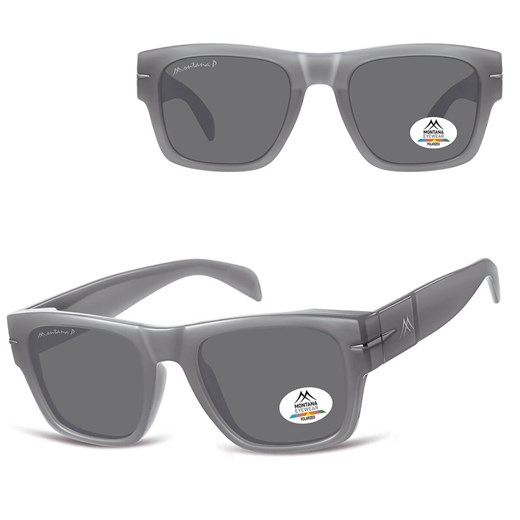 Szare prostokątne okulary przeciwsłoneczne z polaryzacją MP189C ze sklepu Stylion w kategorii Okulary przeciwsłoneczne męskie - zdjęcie 185965727