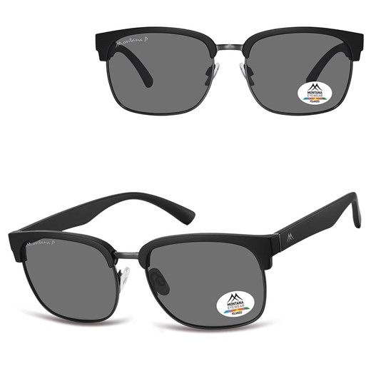Czarne okulary przeciwsłoneczne półramki z polaryzacją MP192 ze sklepu Stylion w kategorii Okulary przeciwsłoneczne damskie - zdjęcie 185965739