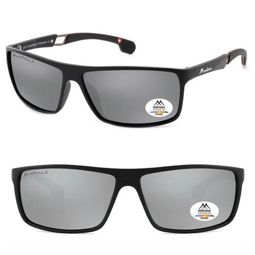 Męskie okulary przeciwsłoneczne z filtrem UV400 i polaryzacją SP319D czarny/srebrny ze sklepu Stylion w kategorii Okulary przeciwsłoneczne męskie - zdjęcie 185965747