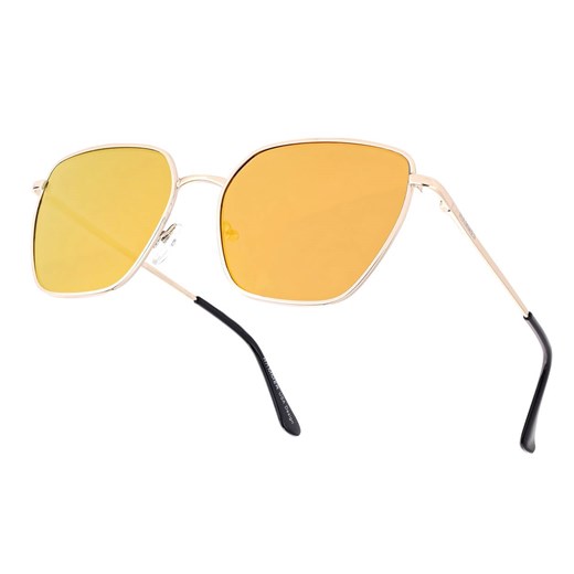 Pomarańczowe lustrzane okulary przeciwsłoneczne HM-1585B na teleskopach ze sklepu Stylion w kategorii Okulary przeciwsłoneczne damskie - zdjęcie 185965748