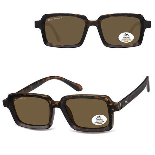 Panterkowe prostokątne okulary przeciwsłoneczne z polaryzacją MP57B ze sklepu Stylion w kategorii Okulary przeciwsłoneczne damskie - zdjęcie 185965757