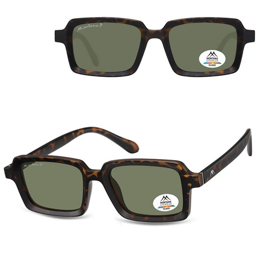 Panterkowe prostokątne okulary przeciwsłoneczne z polaryzacją MP57C ze sklepu Stylion w kategorii Okulary przeciwsłoneczne damskie - zdjęcie 185965758