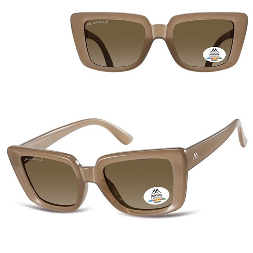 Damskie okulary przeciwsłoneczne kocie z polaryzacją MP193B brązowe ze sklepu Stylion w kategorii Okulary przeciwsłoneczne damskie - zdjęcie 185965768
