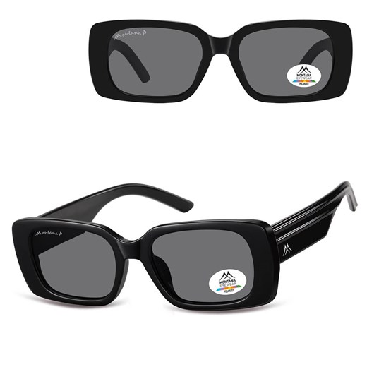 Prostokątne okulary przeciwsłoneczne z polaryzacją MP194 Czarne ze sklepu Stylion w kategorii Okulary przeciwsłoneczne damskie - zdjęcie 185965776