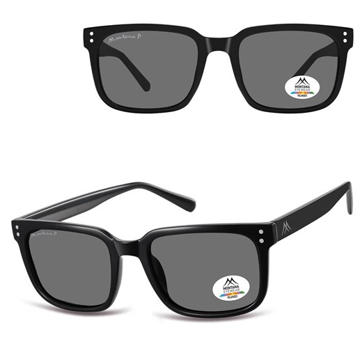 Prostokątne okulary przeciwsłoneczne z polaryzacją MP196 czarne ze sklepu Stylion w kategorii Okulary przeciwsłoneczne męskie - zdjęcie 185965789