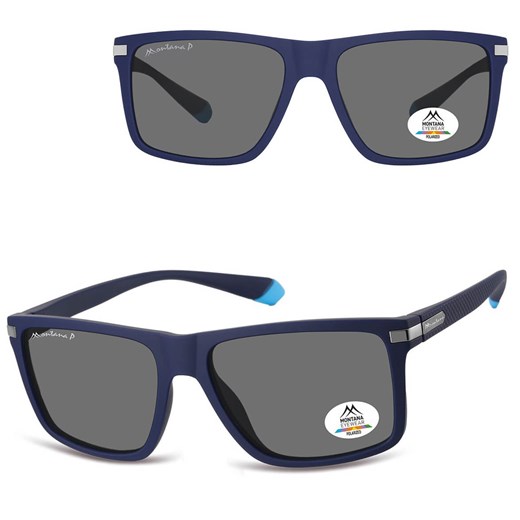 Prostokątne okulary przeciwsłoneczne z polaryzacją MP197D granatowe ze sklepu Stylion w kategorii Okulary przeciwsłoneczne męskie - zdjęcie 185965798