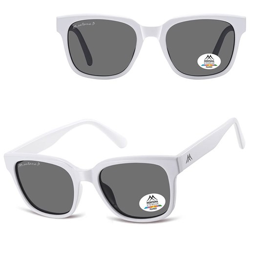 Białe prostokątne okulary przeciwsłoneczne z polaryzacją MP54F ze sklepu Stylion w kategorii Okulary przeciwsłoneczne damskie - zdjęcie 185965805