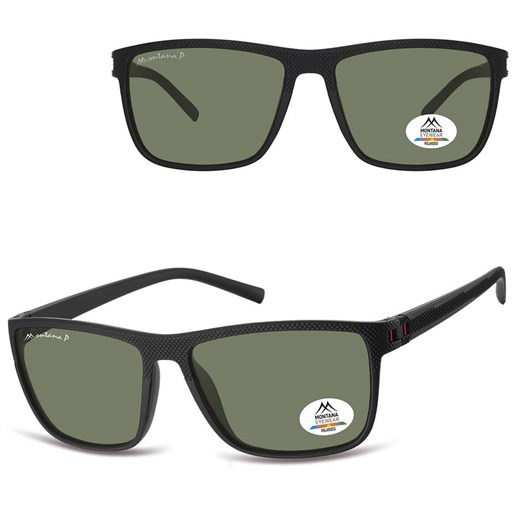 Prostokątne okulary przeciwsłoneczne z polaryzacją MP198A czarne ze sklepu Stylion w kategorii Okulary przeciwsłoneczne męskie - zdjęcie 185965806
