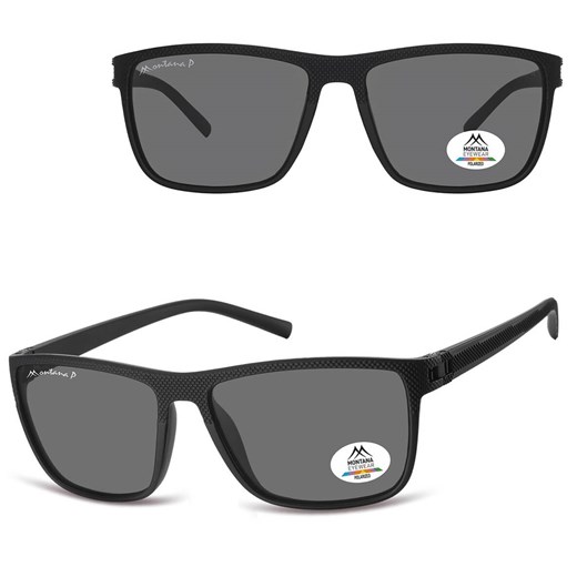 Prostokątne okulary przeciwsłoneczne z polaryzacją MP198 czarne ze sklepu Stylion w kategorii Okulary przeciwsłoneczne męskie - zdjęcie 185965808