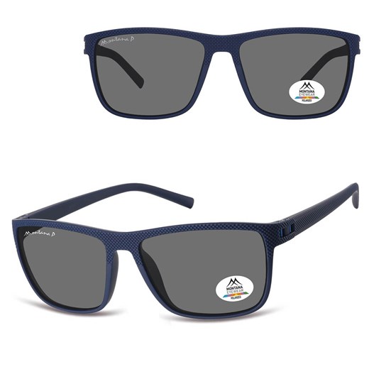 Prostokątne okulary przeciwsłoneczne z polaryzacją MP198C granatowe ze sklepu Stylion w kategorii Okulary przeciwsłoneczne męskie - zdjęcie 185965809